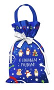 Мешочек Мишки синий, 1000 гр./Новогодний подарок